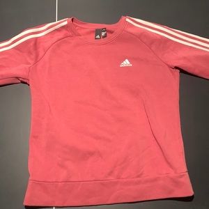 Adidas pink three stripped sweatshirt